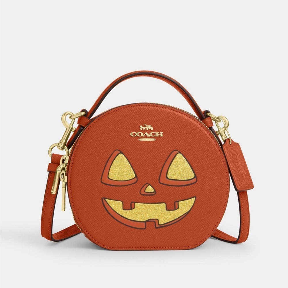 NWT Coach Canteen Crossbody Bag With Halloween Pumpkin Print CW468 - Picture 10 of 12